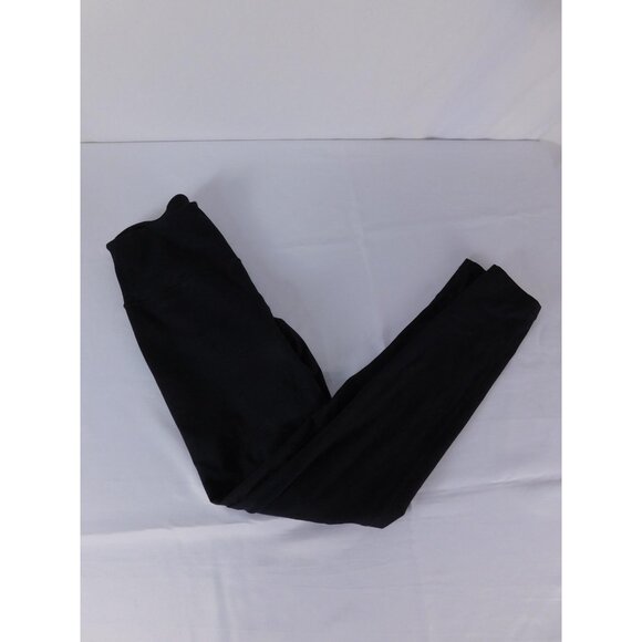 Black Leggings Womens Small Ankle Length Stretch Elastic Waist Solid Pants - Picture 4 of 5